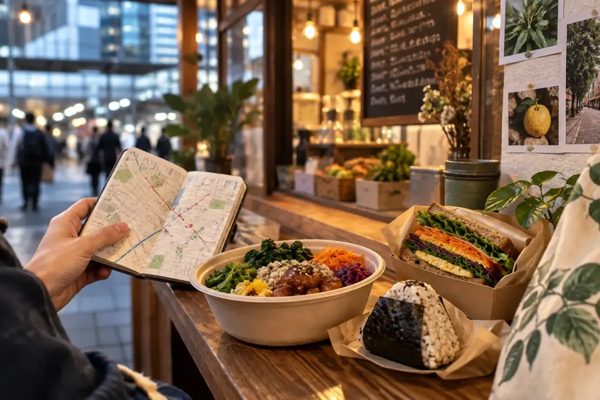 Una guida e un pranzo vegetale in un locale di Tokyo.